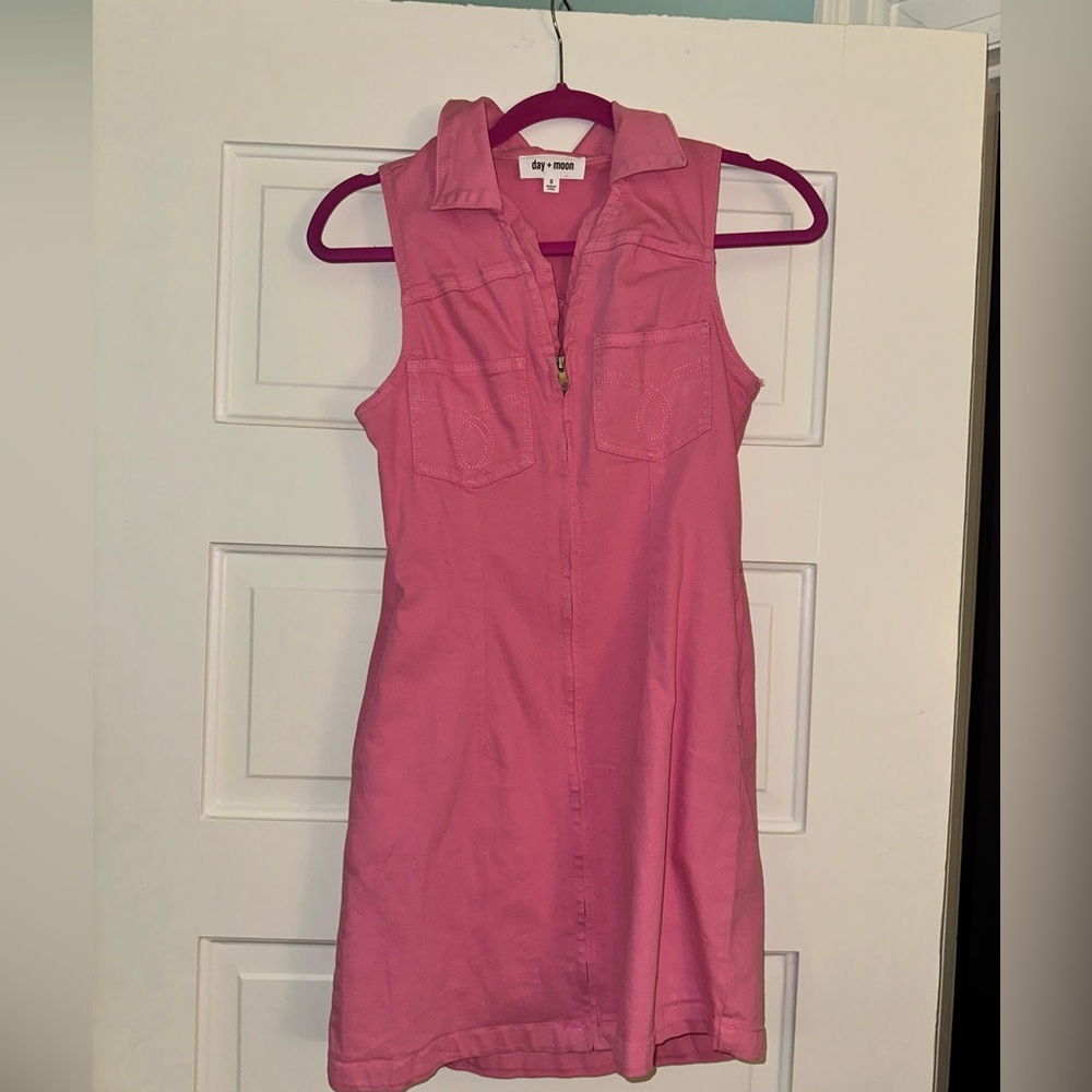 Day + Moon Pink Zipper Dress size small
